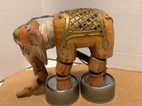Hand craved wood elephant stringed puppet