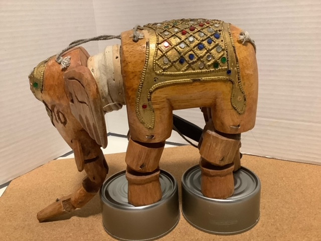 Hand craved wood elephant stringed puppet in Arts & Collectibles in Edmonton