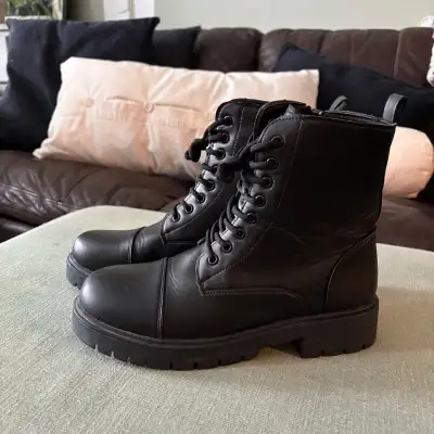 Streetwear Society Black Combat Style Boots Size 9, View more