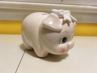 Vintage Lefton Hand Painted Ceramic Piggy Bank