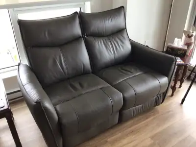 Causeuse inclinable électrique en cuir , View more