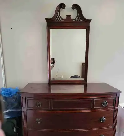 Beautiful dresser with mirror made of real wood.