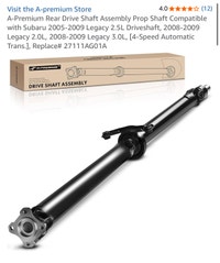 Rear Drive Shaft Assembly Subaru Legacy Hamilton Ontario Preview