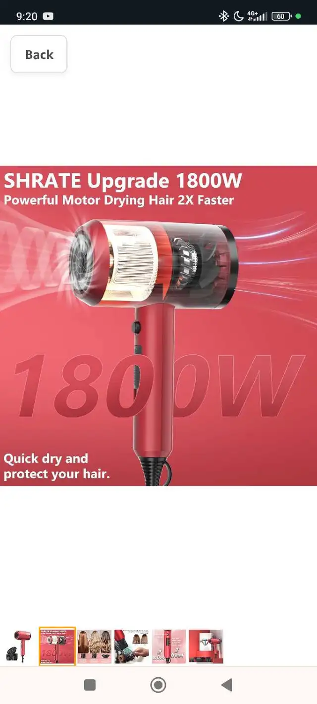 Ionic Hair Dryer, Professional Salon Negative Ions Blow Dryer, P62854395157506122