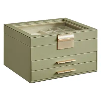 SONGMICS GISELLA Jewelry Box – Avocado Green & Gold A refined storage solution that blends modern el...