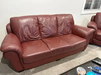 3 piece Lorenzo Leather Couch set, View more