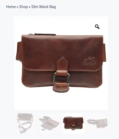 Mancini Buffalo Slim Waist Bag Leather- Brand New, View more