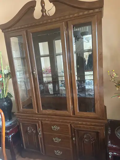 Solid wood buffet hutch set, View more