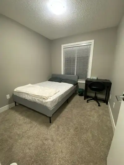 This is a room for rent in a shared living space. The room features a comfortable bed and essential...