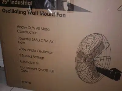 Wall mount industrial fan for $200 or trade (New condition), View more