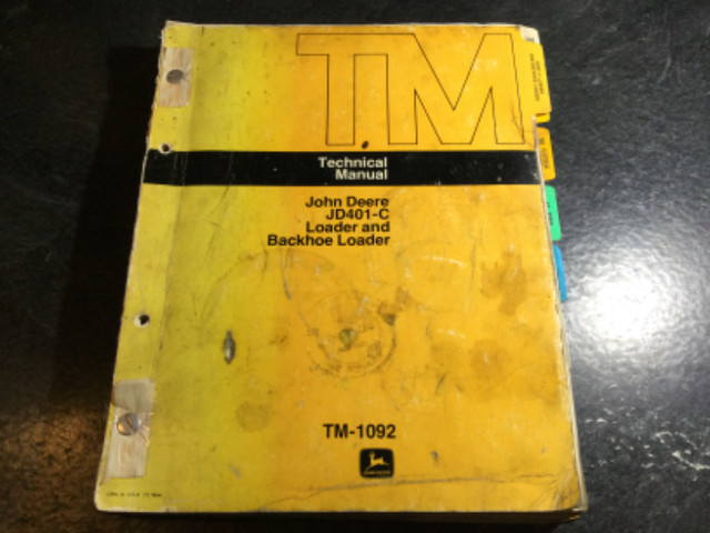 John Deere JD401-C Loader Backhoe Loader Technical Manual TM1092 in Non-fiction in Parksville / Qualicum Beach