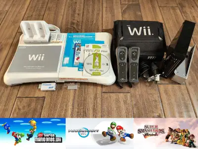 - Black Limited Edition Wii System w/Stand - Black Carrying Case - (x2) Black MotionPlus WiiMote w/C...
