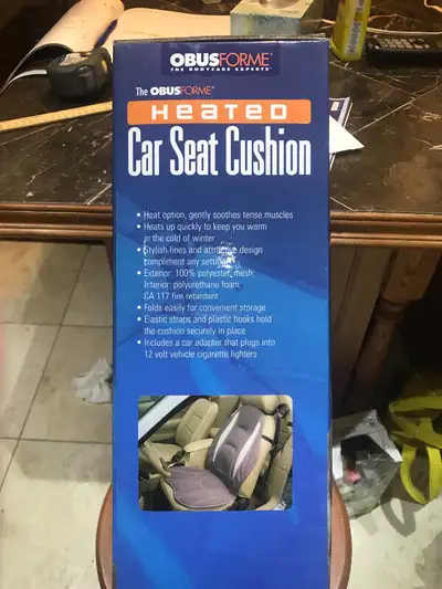 Brand new heated car seat cushion. Good for low back and heating for Burt and back. $15. New Thermos...