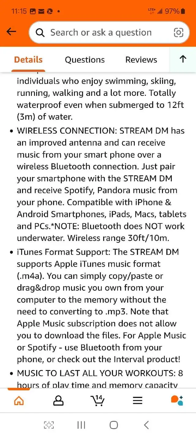 H2O Audio Stream 3 and Surge S+ Earbuds - Waterproof MP3 Player in Headphones in Markham / York Region - Image 10