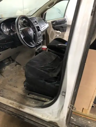 if listed still available , I used the van for work . 2 sliding doors some built ins, new tires call...