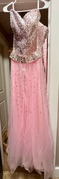 Sarah Bridal pink sequin prom dress medium 