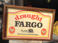 VINTAGE FARGO DRAUGHT BEER SIGN FRAMED - PARKER PICKERS -