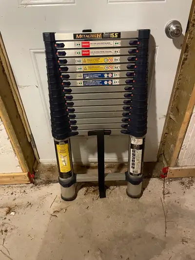 No longer need 2 of these amazing little ladders. 15.5 Foot Metaltech Telescopic Ladder in great sha...