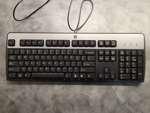 Genuine HP SK-2885 Desktop Black & Silver Wired USB Keyboard 434 in Mice, Keyboards & Webcams in Mississauga / Peel Region - Image 2