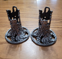 Pair Of Vintage Seagull Pewter Candle Holders - St.Thomas 