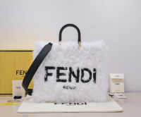 New Fendi Sunshine Luxury White Fur Tote