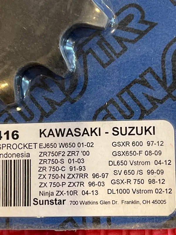 Suzuki Kawasaki front drive gear sprocket 525 Pitch 16 t 40416 in Other in Barrie - Image 9