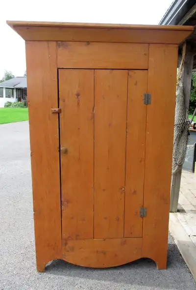 Antique Pine Armoire Quebec Original and In Good Conditon, View more