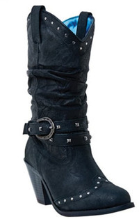 Dingo Women's Nyna Slouch Buckle Fashion Boots Size 8.5, New