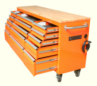 NEW 6 FT 15 DRAWER TOOL BENCH WORKBENCH WITH POWER & USB