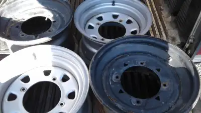 These are all 12inch rims 2 rear and 1 front have a bunch of tires 150$ for polaris rims there is a...