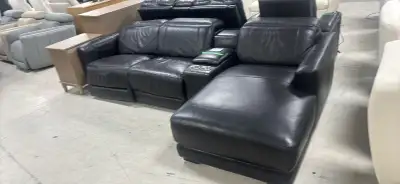 Demo. top grain leather power reclining sofa with chaise, View more