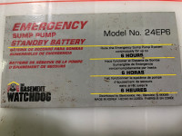 Backup BATTERY for Basement Watchdog Sump Pump