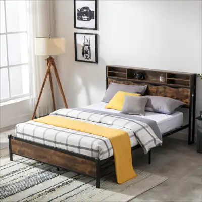 Linkwood Double/Full Platform Bed with Storage Headboard, View more