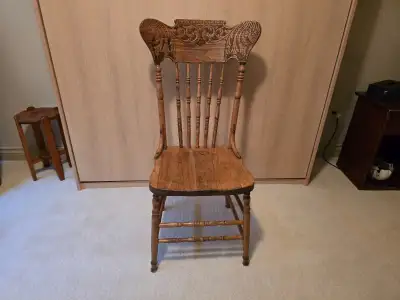 5 Pressback Chairs...solid wood, View more