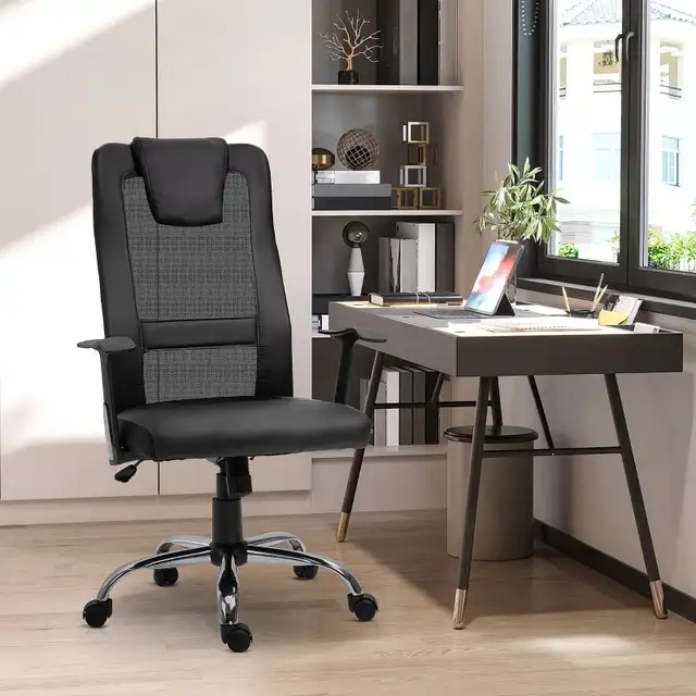 Ergonomic mesh high back Office Chair with Thick Padded Headrest in Chairs & Recliners in Markham / York Region - Image 9