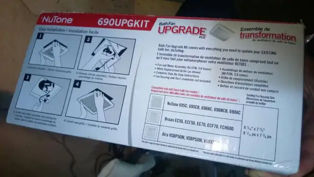 Broan Nutone 690UPGKIT Bath Fan Upgrade Kit in Indoor Lighting & Fans in Mississauga / Peel Region - Image 5