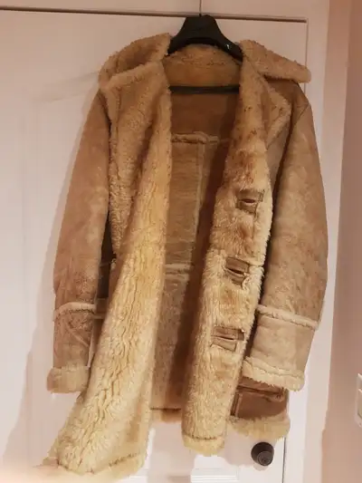Genuine sheepskin / shearling jacket /coat. Size large, View more