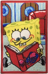 Sponge bob Squarepants spongebob Reading Book Floor Mat/Rug Kids