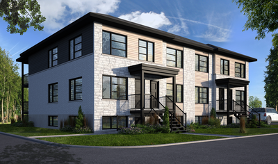 41/2 au 3e étage d'un triplex, avec 2 stationnements. Air climatisé, grand balcon arrière. comptoir...