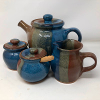 Hutton House London Ontario Pottery Teapot Creamer Sugar Jam Jar
