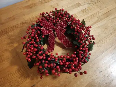 Berry Wreath with Leaves - Home Decor, View more