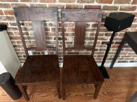 Tall back solid wood dining chairs