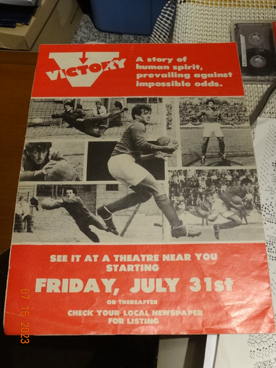 This poster looked so interesting : from the movie VICTORY which appears to deal with sports history...