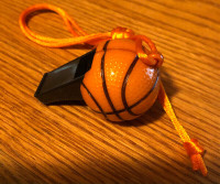 Collectible Plastic Basketball Whistle.  Never Used.