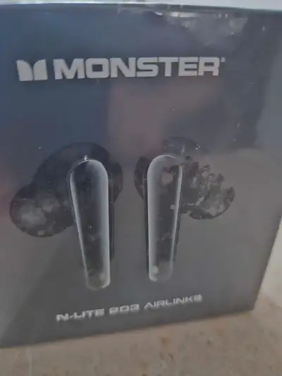Unopened Monster N-Lite 203 AirLinks Wireless Earbuds, Bluetooth 5.3 Headphones HiFi Stereo, Type-C...
