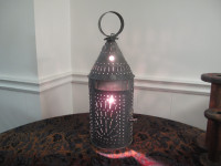 IRVIN'S of PA PUNCHED TIN "REVERE STYLE" ELECTRIC LANTERN 17"