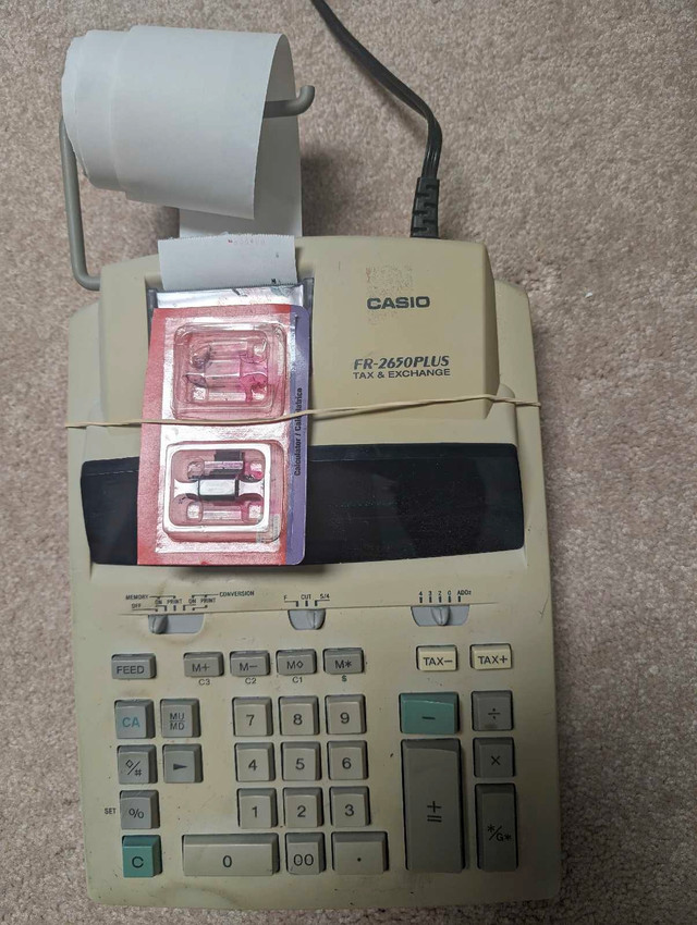 Casio Adding Machine with one roll of paper and ink  in Other in Hamilton
