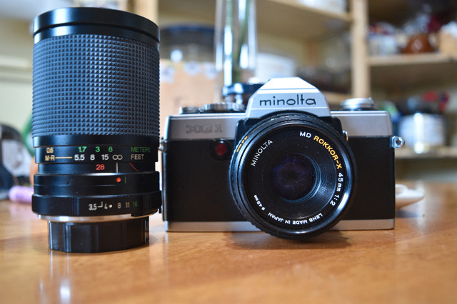 Fully working, tested, Minolta XG-1 35mm FILM camera, two lenses in Cameras & Camcorders in St. Catharines