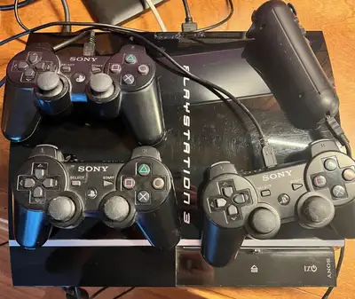 PS3 Console Bundle – 40+ Games + Guitar Hero Drums/Guitar + 4 DDR Dance Pads + 3 Controllers+ 1 joys...