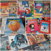 Tintin Lucky Luke Spirou Astérix Bandes dessinées BD Lot de bd 